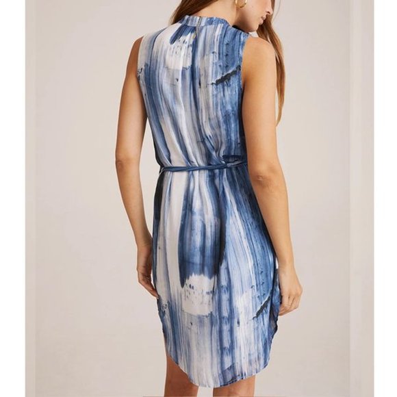 #63❤️ BELLA DAHL S/S Pleat Front Dress Blurred Stripe - Picture 2 of 3